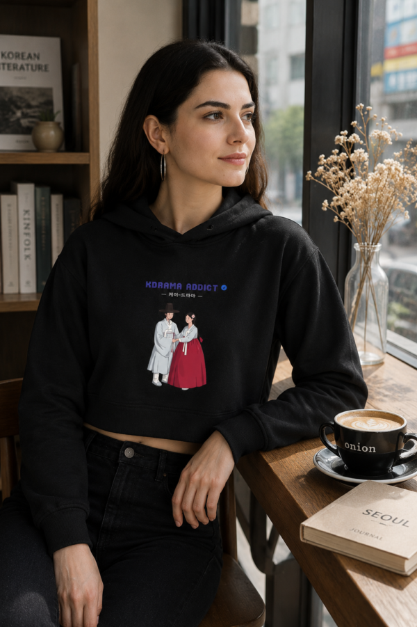 Certified K-Drama Addict Women's Cropped Hoodie