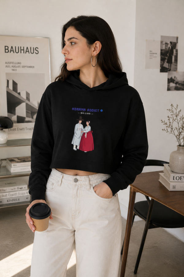 Certified K-Drama Addict Women's Cropped Hoodie