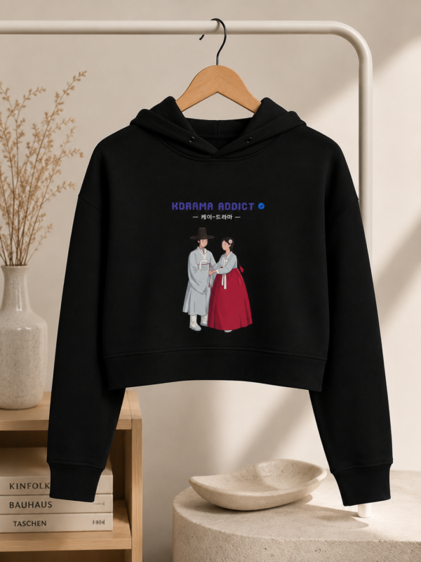 Certified K-Drama Addict Women's Cropped Hoodie