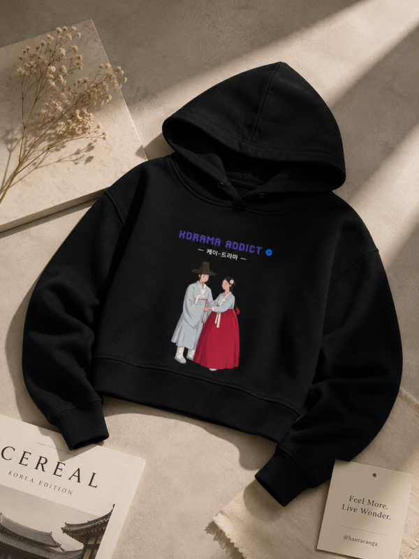 Certified K-Drama Addict Women's Cropped Hoodie