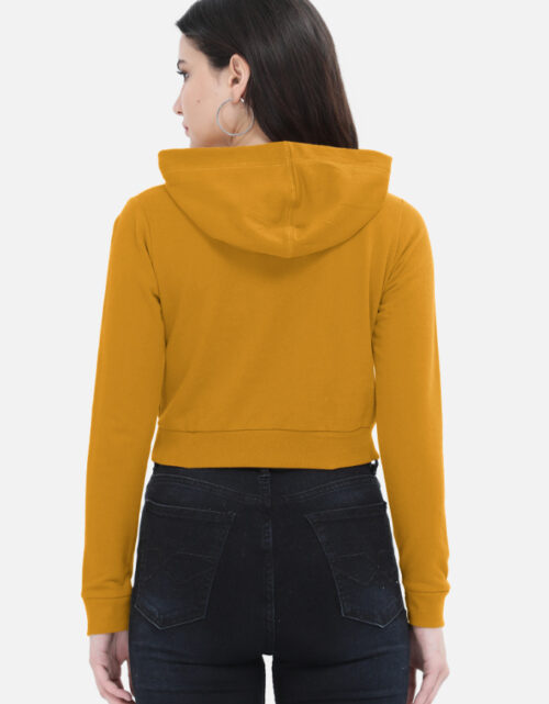 Korean heart Female Cropped Hoodie